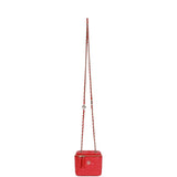 Chanel Camellia Mini Vanity Case Red Lambskin Light Gold Hardware