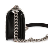 Chanel Small Boy Bag Black Calfskin and Pearl Silver Hardware