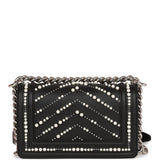 Chanel Small Boy Bag Black Calfskin and Pearl Silver Hardware