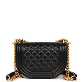 Chanel Small Boy Messenger Bag Black Caviar Antique Gold Hardware