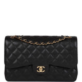 Chanel Jumbo Classic Double Flap Bag Black Caviar Gold Hardware