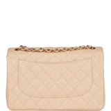 Chanel Jumbo Classic Double Flap Bag Beige Caviar Gold Hardware