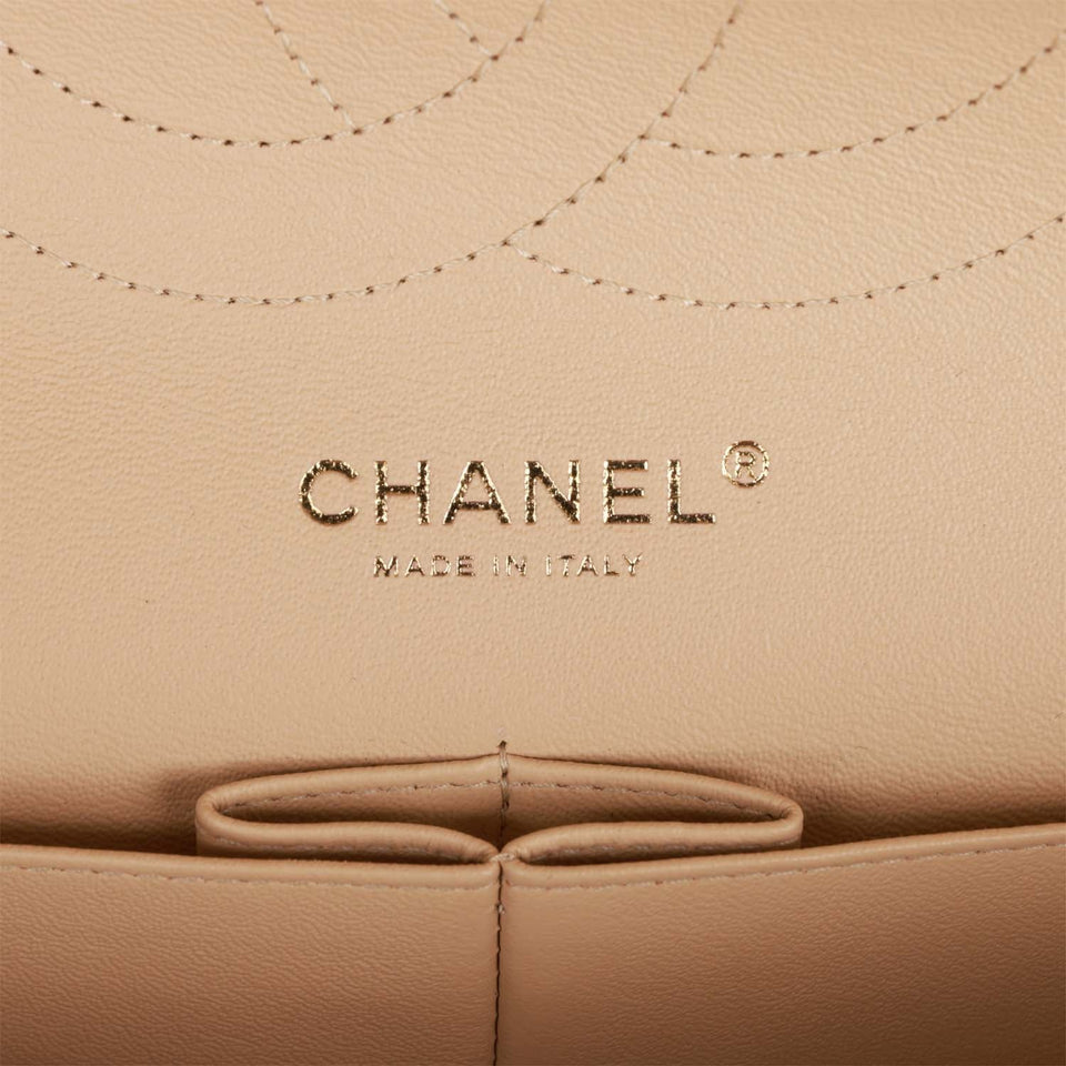 Chanel Jumbo Classic Double Flap Bag Beige Caviar Gold Hardware