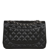 Chanel Jumbo Classic Double Flap Bag Black Caviar Silver Hardware