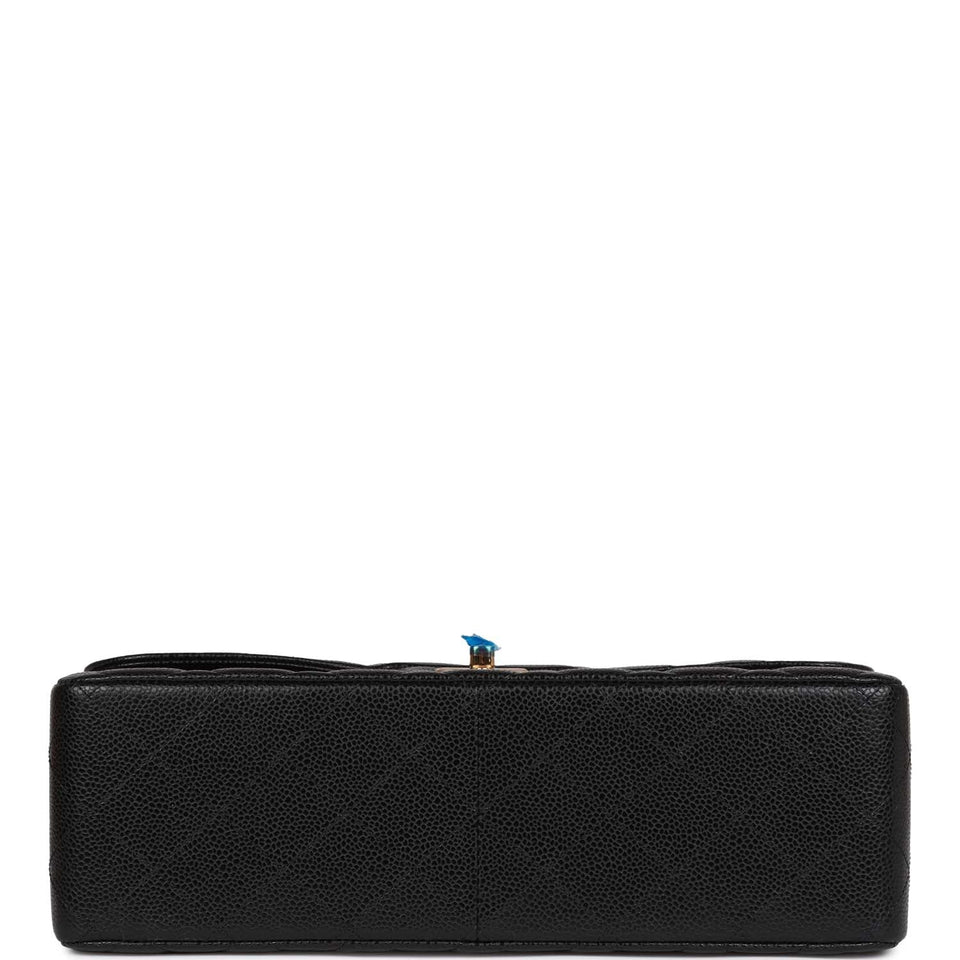 Chanel Jumbo Classic Double Flap Bag Black Caviar Gold Hardware