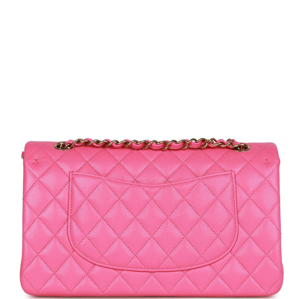 Chanel Medium Classic Double Flap Bag Hot Pink Caviar Gold Hardware