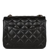 Chanel Mini Square Flap Bag Black Lambskin Light Gold Hardware