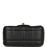 Chanel Monaco Mini Square Flap Bag Black Lambskin Light Gold Hardware