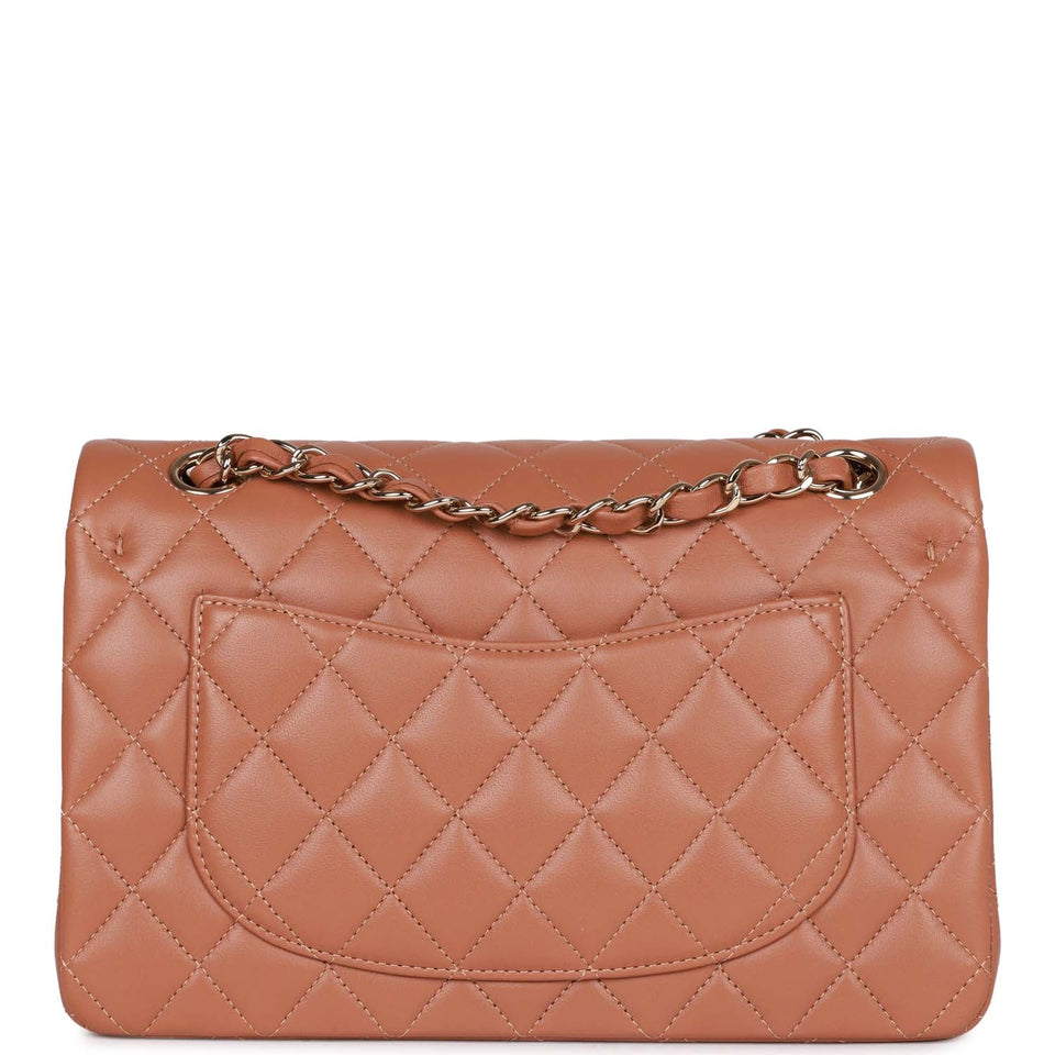 Chanel Small Classic Double Flap Bag Caramel Brown Lambskin Light Gold Hardware