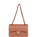 Chanel Small Classic Double Flap Bag Caramel Brown Lambskin Light Gold Hardware
