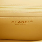 Chanel Mini Square Flap Bag Yellow Lambskin Light Gold Hardware
