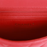 Chanel Mini Rectangular Flap Bag with Top Handle Red Lambskin Light Gold Hardware