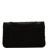 Chanel Medium Classic Double Flap Bag Black Velvet Ruthenium Hardware