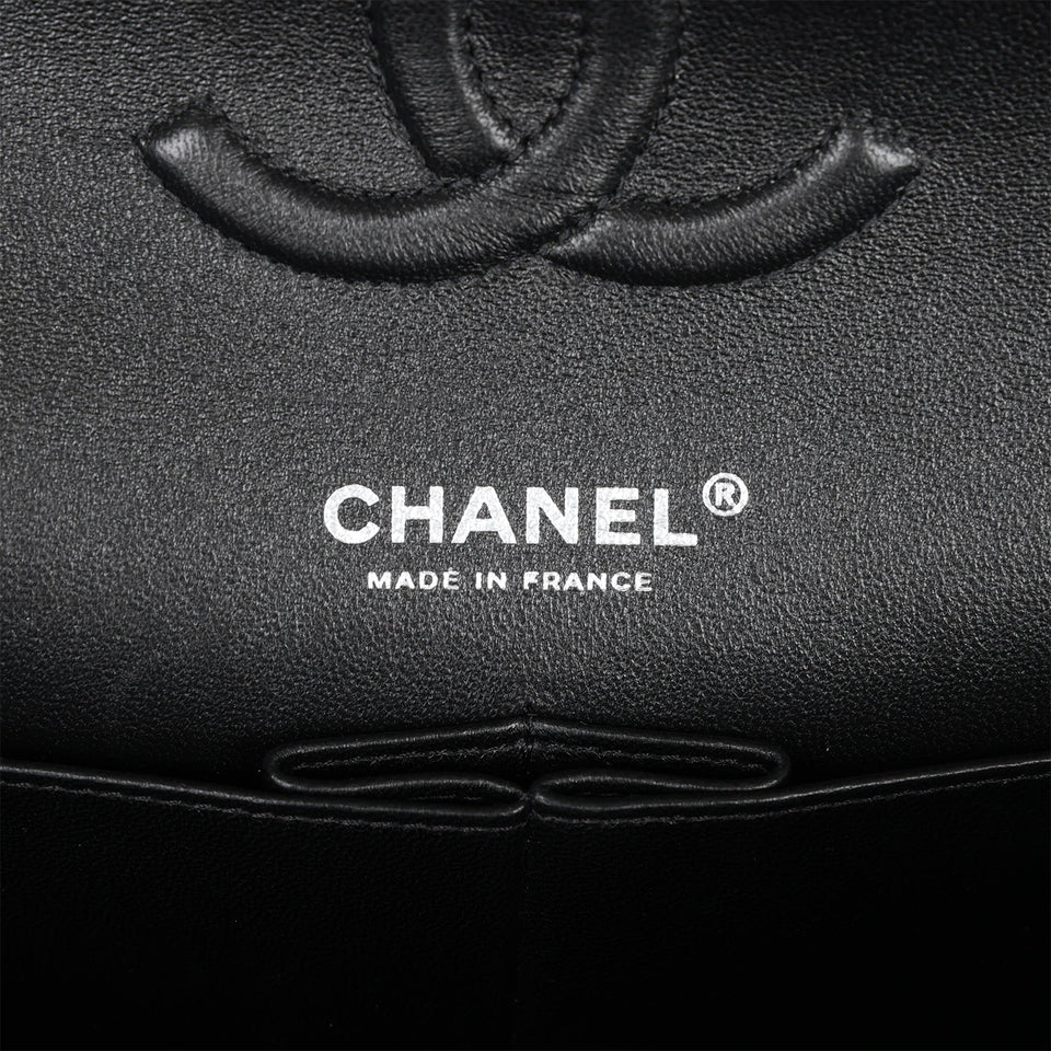 Chanel Medium Classic Double Flap Bag Black Velvet Ruthenium Hardware