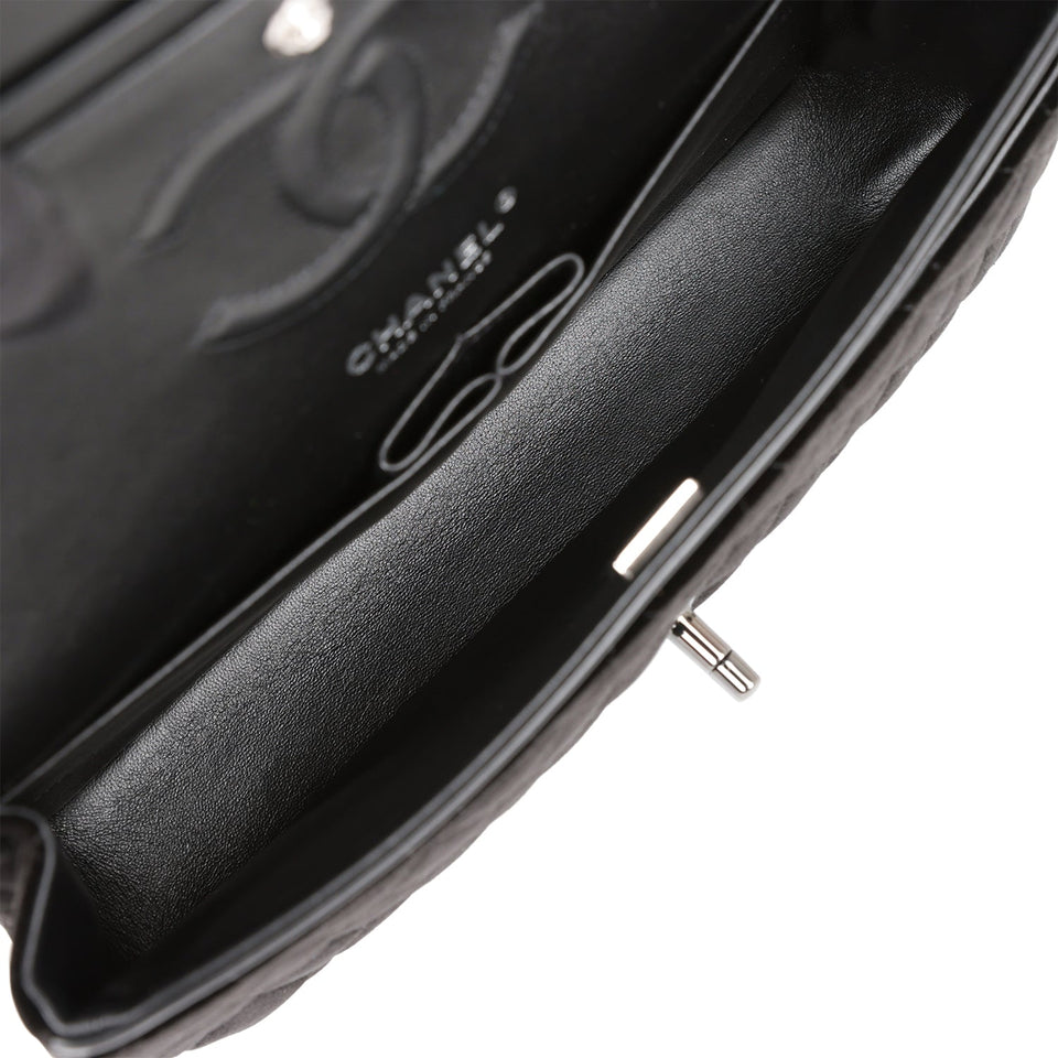Chanel Medium Classic Double Flap Bag Black Velvet Ruthenium Hardware
