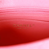 Chanel Mini Square Flap Bag Pink Caviar Gold Hardware