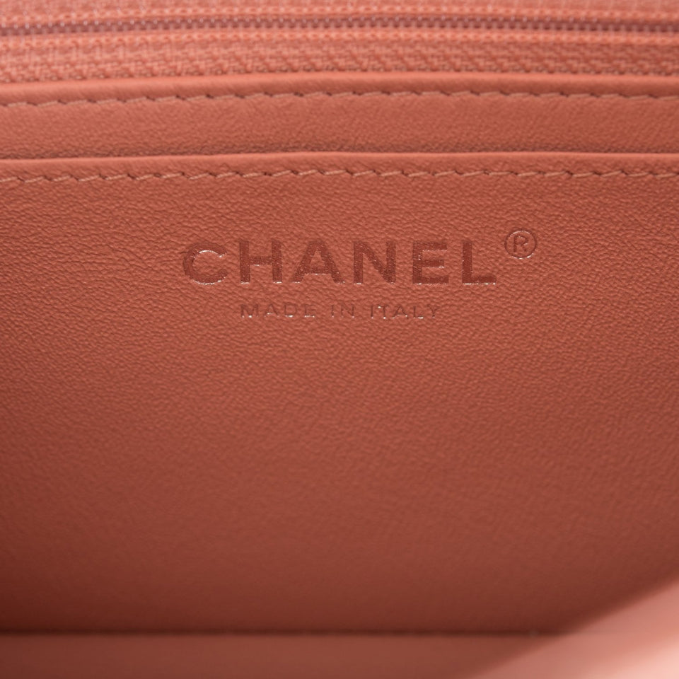 Chanel Mini Rectangular Flap Bag Rose Lambskin Silver Hardware