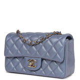 Chanel Mini Rectangular Flap Bag Light Purple Iridescent Quilted Lambskin Light Gold Hardware