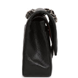 Chanel Medium Classic Double Flap Bag Black Quilted Caviar Silver Hardware