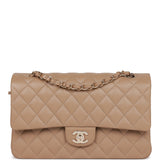 Chanel Small Classic Double Flap Bag Dark Beige Caviar Light Gold Hardware