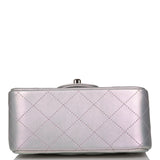 Chanel Mini Square Flap Bag Lavender Iridescent Lambskin Silver Hardware