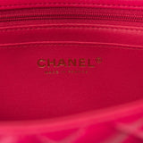 Chanel Mini Rectangular Flap with Top Handle Dark Pink Lambskin Light Gold Hardware