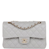 Chanel bag Small Classic Double Flap Grey Caviar Light Gold Hardware