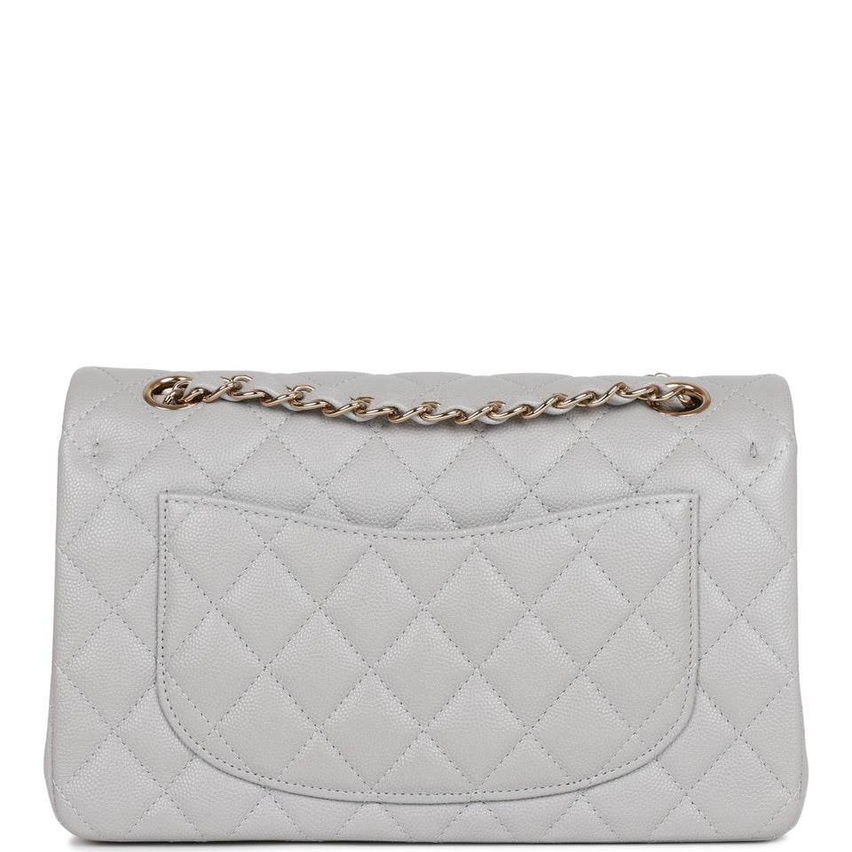 Chanel bag Small Classic Double Flap Grey Caviar Light Gold Hardware