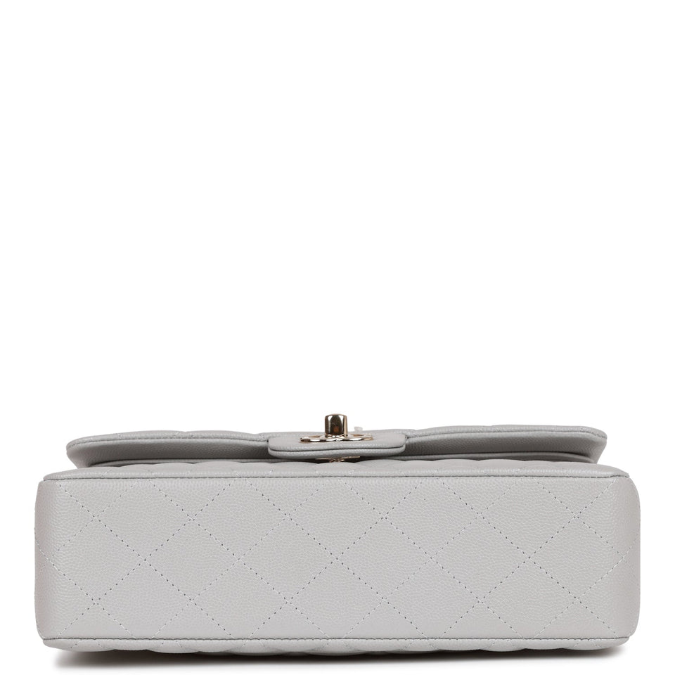 Chanel bag Small Classic Double Flap Grey Caviar Light Gold Hardware