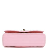 Chanel Small Chevron Classic Double Flap Pink Calfskin Light Gold Hardware