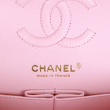 Chanel Small Chevron Classic Double Flap Pink Calfskin Light Gold Hardware