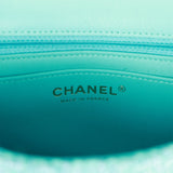 Chanel Mini Rectangular Flap Bag Blue Tweed Light Gold Hardware