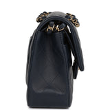 Chanel Small Classic Double Flap Navy Lambskin Light Gold Hardware