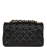 Chanel Mini Rectangular Flap Bag Black Lambskin Light Gold Hardware