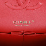 Chanel Medium Classic Double Flap Bag Red Chevron Caviar Light Gold Hardware