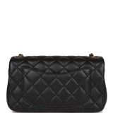 Chanel Pearl Crush Mini Rectangular Flap Bag Black Lambskin Light Gold Hardware