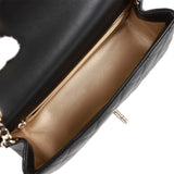 Chanel Pearl Crush Mini Rectangular Flap Bag Black Lambskin Light Gold Hardware
