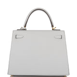 Hermes Kelly Sellier 25 Bleu Glacier Epsom Gold Hardware