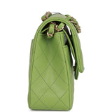 Chanel bag Small Classic Double Flap Green Caviar Light Gold Hardware