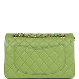 Chanel bag Small Classic Double Flap Green Caviar Light Gold Hardware