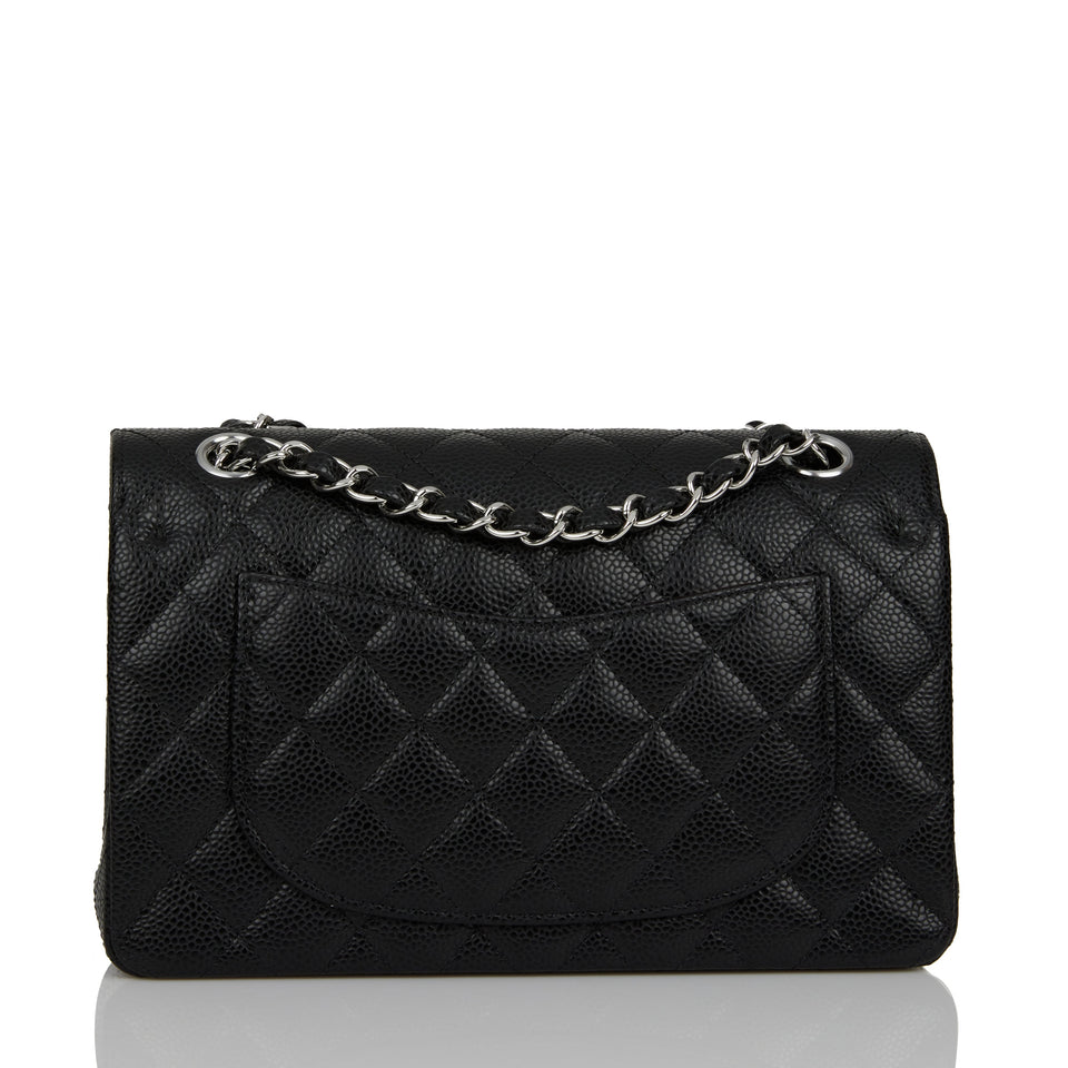 Chanel bag Small Classic Double Flap Black Caviar Silver Hardware