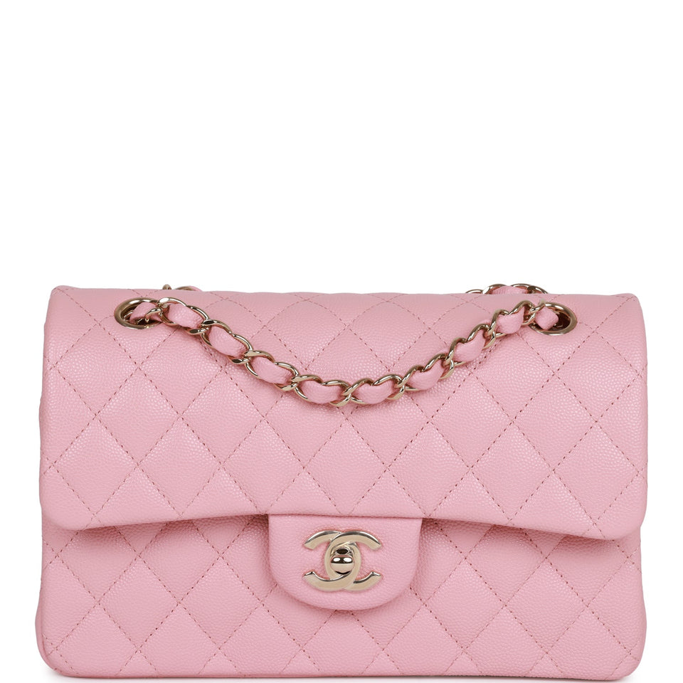Chanel bag Small Classic Double Flap Bag Pink Caviar Light Gold Hardware