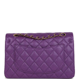 Chanel bag Small Classic Double Flap Purple Caviar Light Gold Hardware