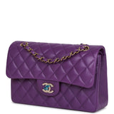 Chanel bag Small Classic Double Flap Purple Caviar Light Gold Hardware