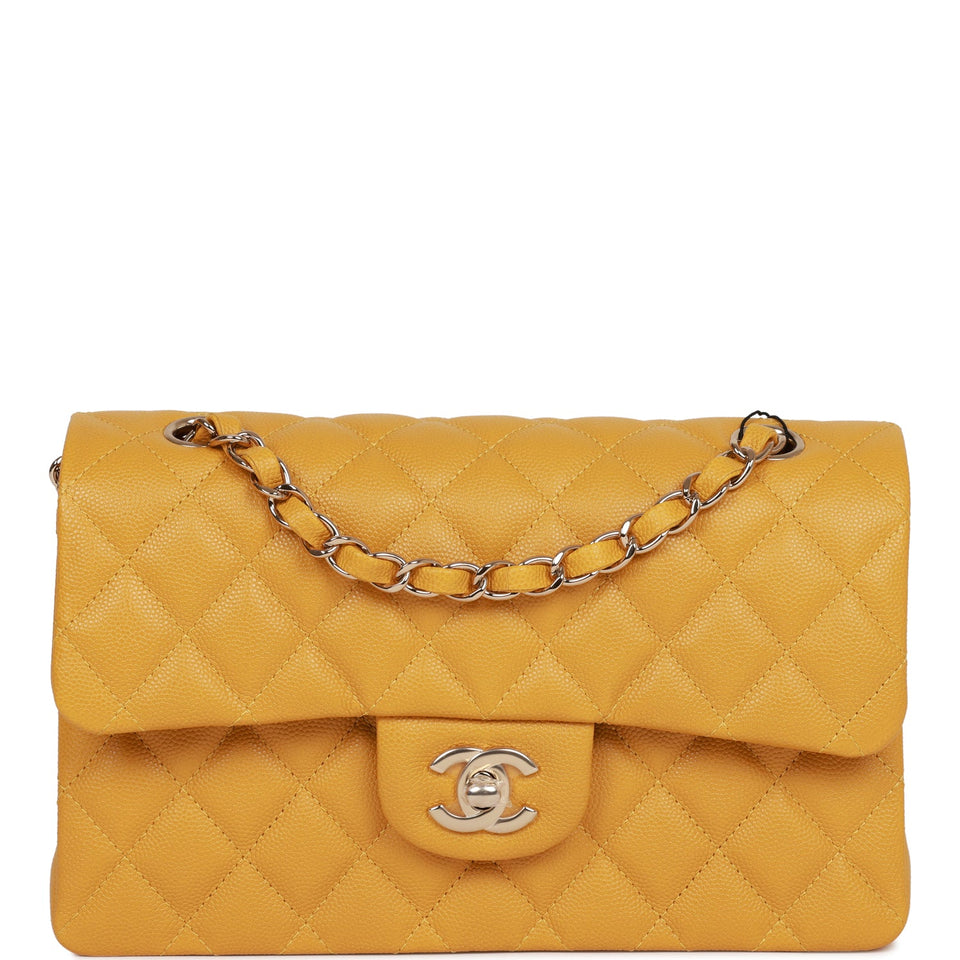 Chanel bag Small Classic Double Flap Yellow Caviar Light Gold Hardware