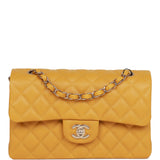 Chanel bag Small Classic Double Flap Yellow Caviar Light Gold Hardware