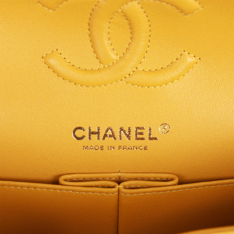 Chanel bag Small Classic Double Flap Yellow Caviar Light Gold Hardware