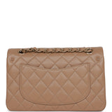 Chanel Small Classic Double Flap Dark Beige Caviar Light Gold Hardware