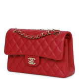 Chanel bag Small Classic Double Flap Dark Pink Caviar Light Gold Hardware
