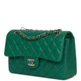 Chanel bag Small Classic Double Flap Bag Green Lambskin Light Gold Hardware